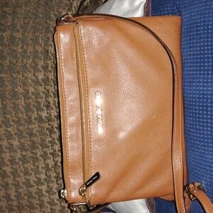 Michael Kors Cognac Pebbled Leather Crossbody with Gold Hardware